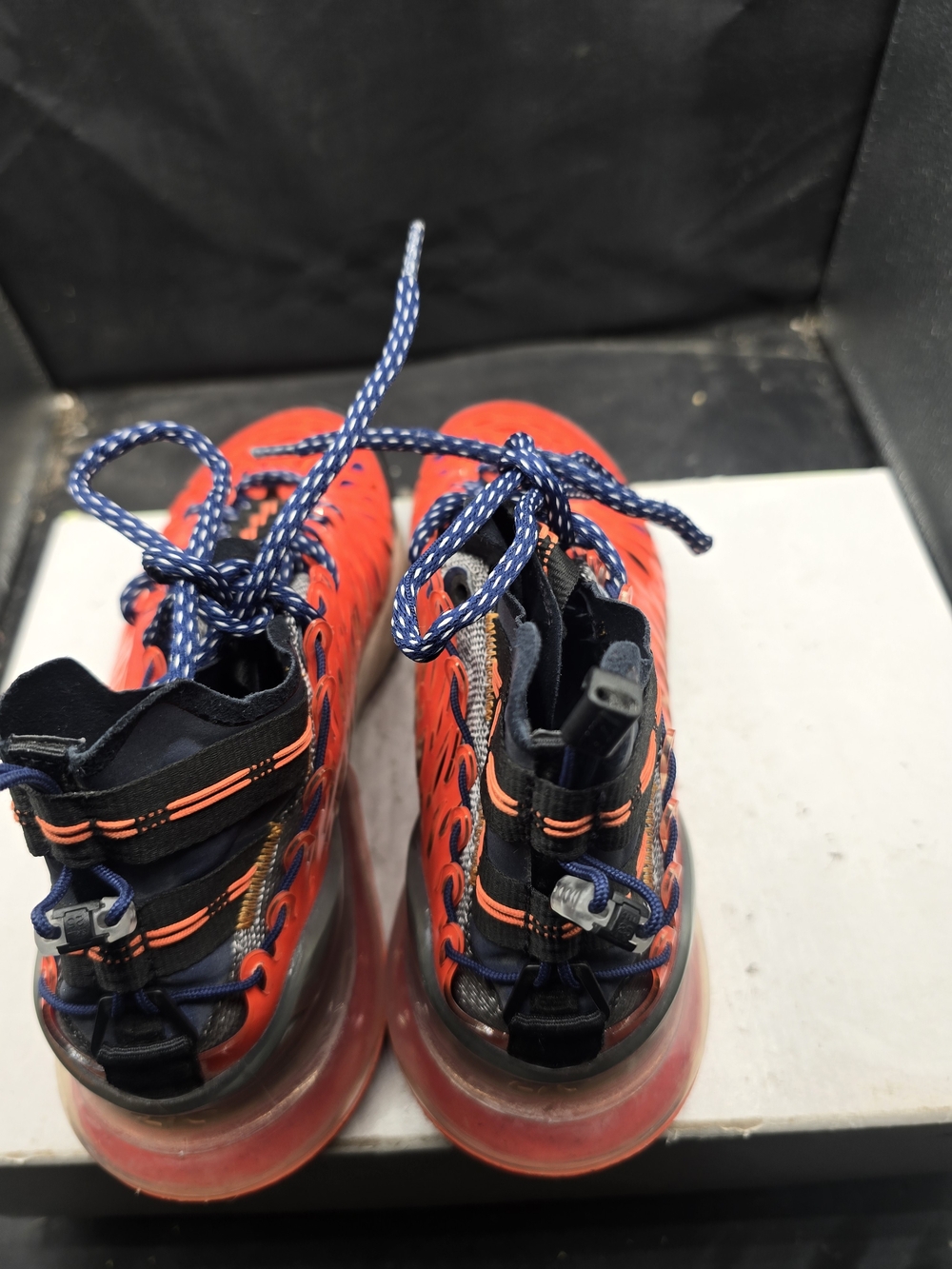 Nike Black Sneaker with Blue Interior and Orange Stitching - Picture 3 of 7